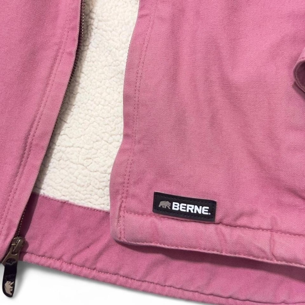 Berne Pink Barn Chore Jacket Womens Coat Size S Sherpa Lined Cotton Canvas - Picture 5 of 7